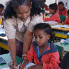 Girls in school, Ethiopia